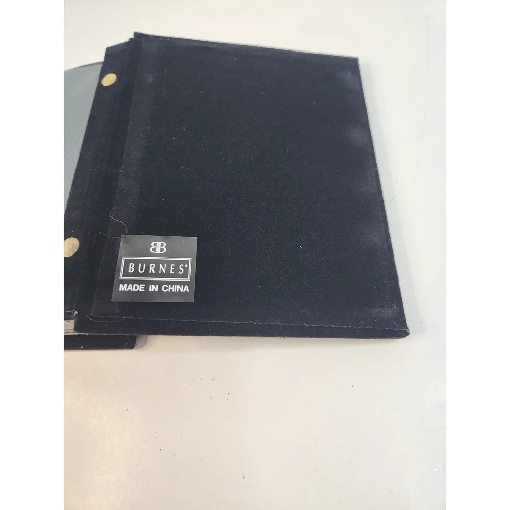 Vintage Burnes of Boston Western Theme Photo‎ Album  Silver Metal & Black Velvet